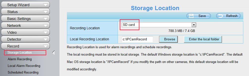 Record full strategy: When the SD card is full, you can choose to cover the previous recording, or stop recording.
