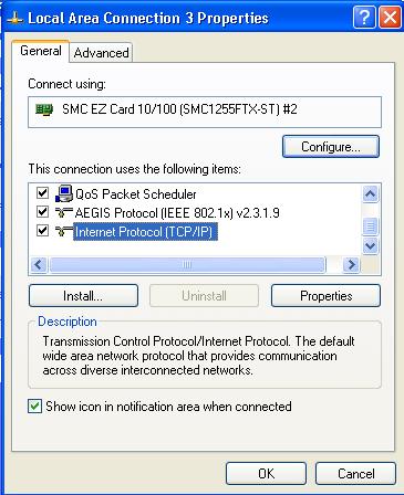 TCP/IP CONFIGURATION 5. Double-click Internet Protocol (TCP/IP). 6.