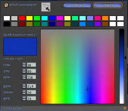 You can choose any color from this window by clicking in the rainbow colored area, and then chose any shade or tint of that