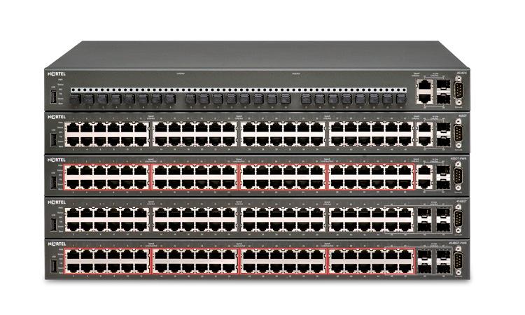 Nortel Ethernet Switching Portfolio Enterprise Stackable Solutions Ideal for: Ethernet Routing Switch 2500 Series Small enterprises or branch office deployments