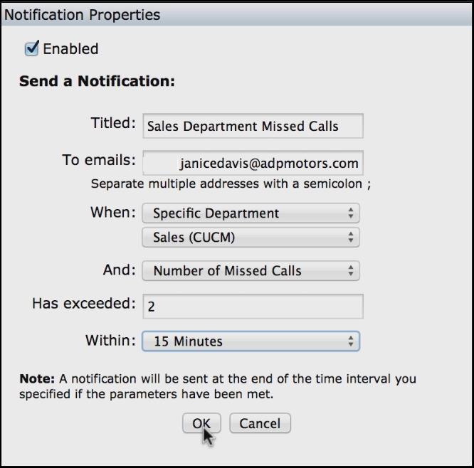 Resetting Your Notifications In Call Intelligence you can setup and maintain email notifications for departments you have permissions to access.