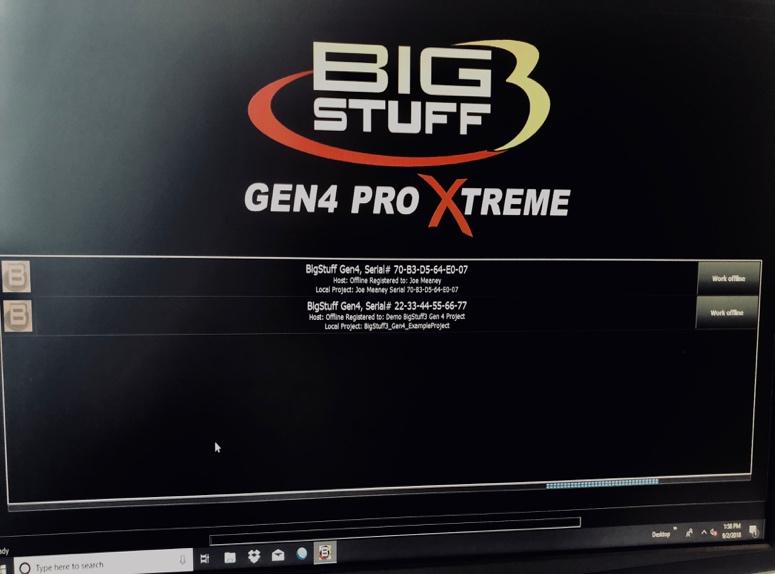 Note: When the BigComm Pro (BCP) GEN4 software opens, the main window displays a history log of the GEN4 PRO XTREME ECU Serial Numbers it has connected to previously.