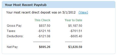 The second way to view this information is to click the Pay History icon that exists within the navigation bar. When you access your latest check stub or direct deposit, it will appear.