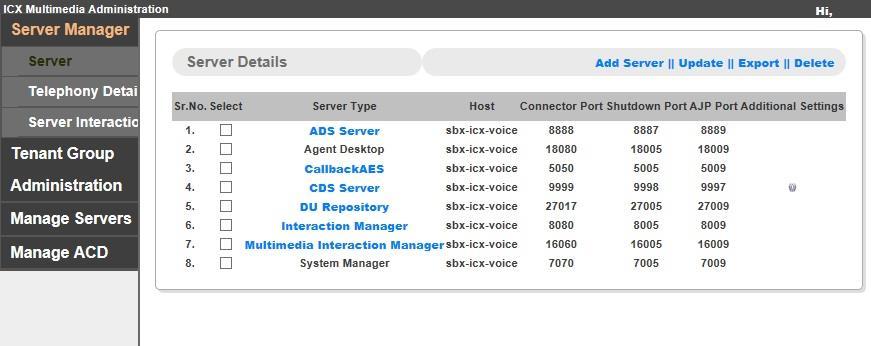 7.2. Administer Server The WELCOME screen below is displayed Select Server Manager Server from