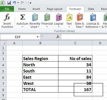 Excel 2010 Foundation Page 102 Click on cell C8, and you will see the function displayed