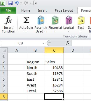 The best thing about Excel is that if you make changes to the numbers then totals and other calculations are automatically updated. Click on cell C4 and type in a different number.