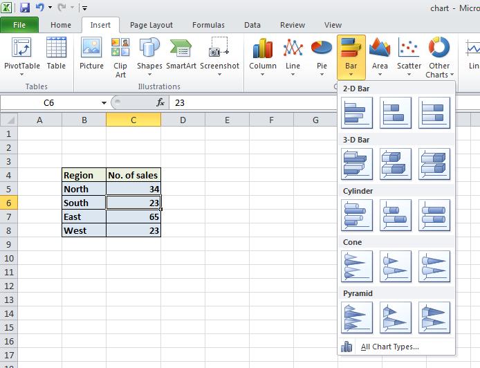 Excel 2010 Foundation Page 128 Click within the data and