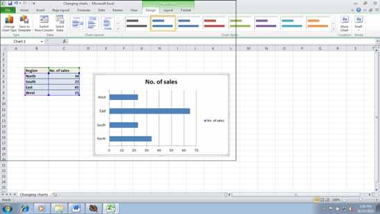 Excel 2010 Foundation Page 142 Experiment with applying different types of chart.