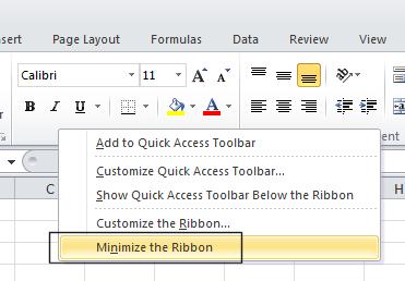 Excel 2010 Foundation Page 150 The Ribbon display will change from this. To this.
