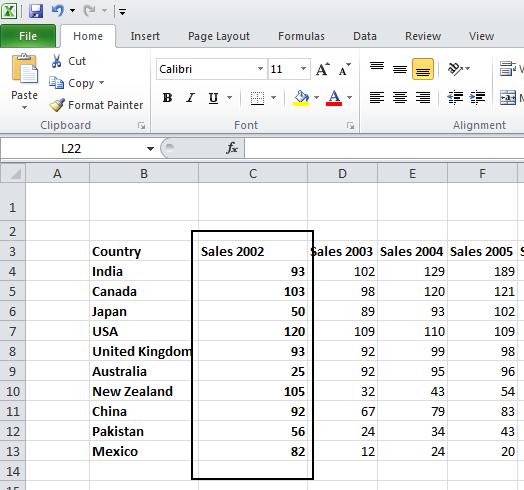 Excel 2010 Foundation Page 38 Enter the following data into the column.