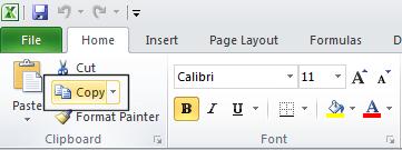 Your screen will look something like this: Press Ctrl+C to copy the selected range to the Clipboard.