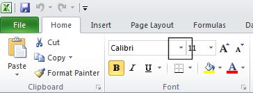 From the drop down list displayed, select a different font type, such as