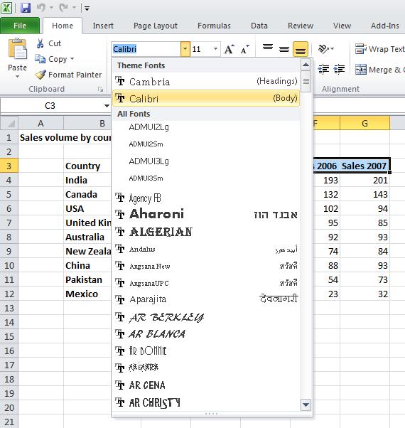 Excel 2010 Foundation Page 69 Experiment with applying different