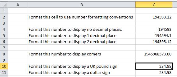 tab). Select the General or Number format option, as illustrated. The cell contents will now be displayed without comma style formatting.