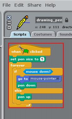 5. Use the scissor tool again to delete the script that comes with the pencil. 6.