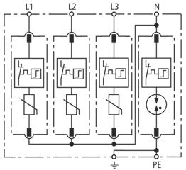 Type DG M TT 275 Part No. 952 310 SPD according to EN 61643-11 / IEC 61643-11 type 2 / class II Nominal a.c. voltage (U N ) 230 / 400 V (50 / 60 Hz) Max. continuous operating a.c. voltage [L-N] (U C ) 275 V (50 / 60 Hz) Max.