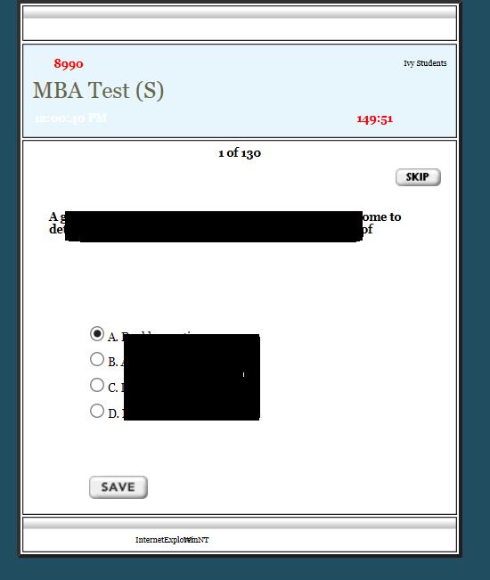Q: My test screen has frozen and I cannot progress in the test. How do I proceed to complete my test?