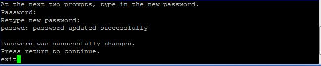 Configuring the Virtual Environment 6. Type the new root password, and then press Enter. A second prompt appears below the menu. 7. Retype the new root password, and then press Enter.