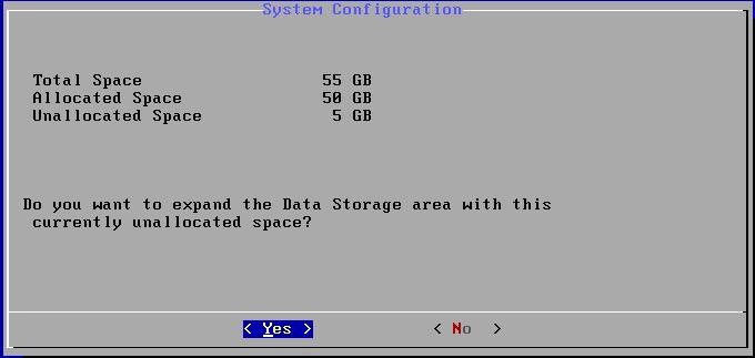 Configuring a System 7. Select the DataStorageExpansion option. The Data Storage Expansion page opens. 8. Review the information and change it as needed.