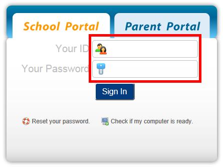 To Login 1. Enter your ID (Your Child s Birth Cert No./FIN No.) 2.