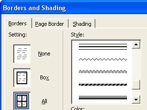 Click on the Format drop down menu and select the Borders and Shading command.
