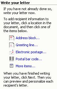 Click at the top of the document at the location you would wish to insert the name and contact details of the person to whom the document will be