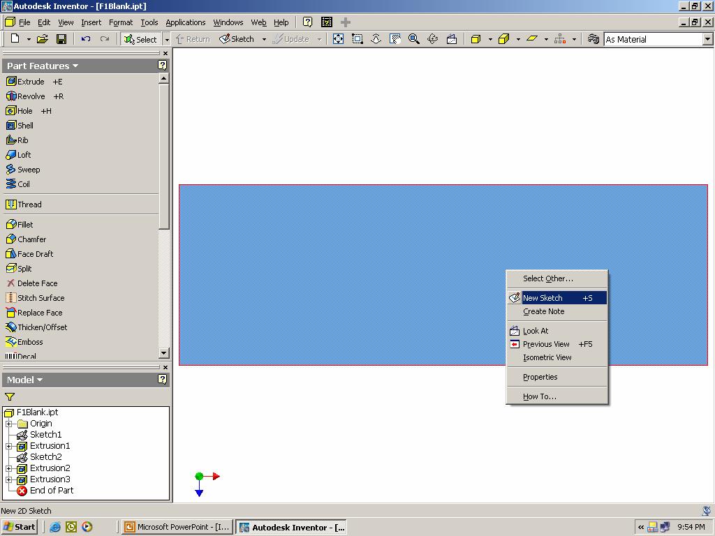 Step 7. Move the cursor over the outline of the car blank and (R) click.