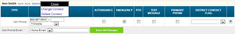 Do you want them to be contacted in an emergency? If yes, select one of the Emergency Contact options. You can enter up to six emergency contacts for each of your students.