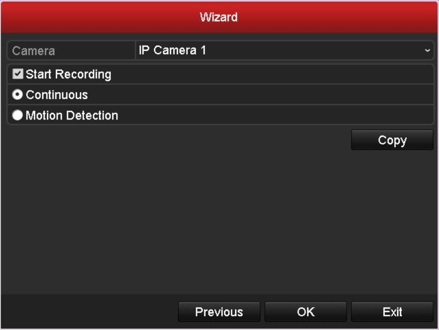 Configure the recording for the searched
