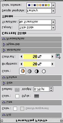 This palette has buttons that allow you to draw lines and graphics, rotate or flip graphics, insert graphics and textboxes, and change the color of