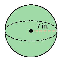 yd Sphere V = r V = r V = radius cubed x. x V = = x. x = 08.08 =.