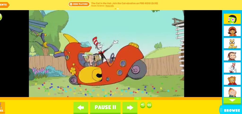 Videos Videos are one of the primary interactive components of the PBS Kids site, and they are accessed by clicking the Videos button on the home page.