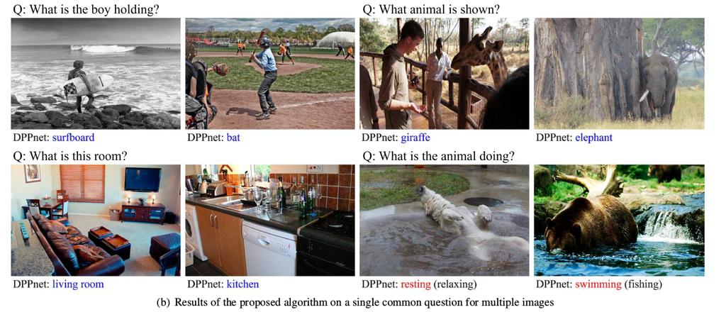 Results of single common question for multiple images Figure : Results of the proposed algorithm on a