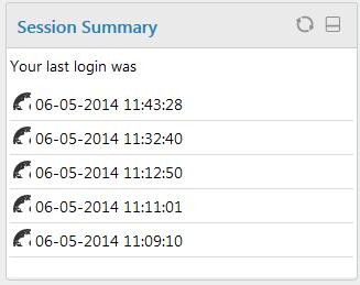 Session Summary 8. Session Summary This widget displays the session summary in a minimalistic form.