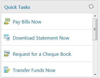 Quick Tasks 14. Quick Tasks This widget allows the user to easily access the given transactions without having to navigate through the menu.