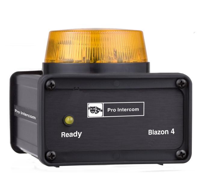 Blazon 4 Xenon Strobe Light Per for mance Durability Value Compatibility Per for mance: Bla zon 4 is trig gered by the same volt age which lights the nor mal sig nal lamps in the in ter com sys tem.