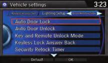 D e f a u l t L o c k S e t t i n g The doors are preset to lock when your vehicle reaches about 10 mph.