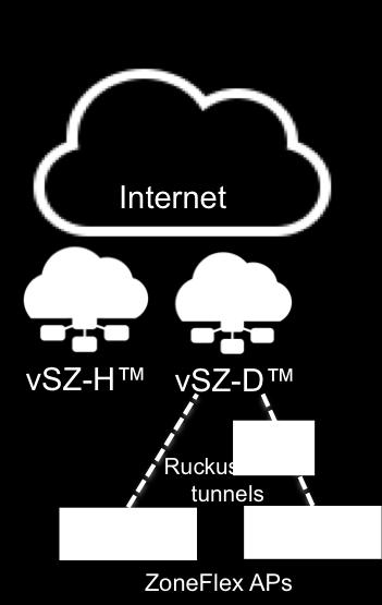 Tunneling Configuration WLAN Data Tunneling with vsz-h vsz-h with vsz-d data plane A vsz-d data plane VM is required for a vsz-h to allow termination of Ruckus GRE tunnels from Access Points i.e. tunnels can t be terminated on a vsz-h directly.