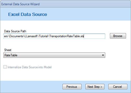Click the Browse button next to the Data Source Path field, and select the