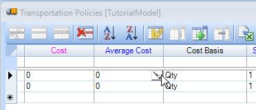 Part 4: Adding Costs and Working With Scenarios 22. Close the Input Pipes window, and then open the Transportation Policies table.