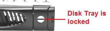 Lock Indicator Every Disk Tray is lockable and is fitted with a lock indicator to indicate whether or not the tray is locked into the chassis or not.
