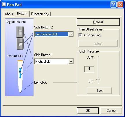 3 Mouse-clicking functions and click pressure. You can change the mouse-click simulation settings here.