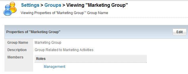 20 Second CRM Getting Started 2013 Click the name of a group to get the details as shown exemplary in figure: Group - Detail View.