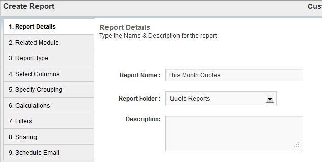 53 Second CRM Getting Started 2013 Create New Report To create a new report, click the [New Reports] icon shown in figure: Reports Home.