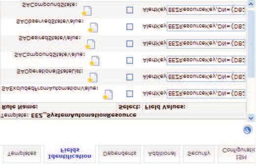 Figure 24. Identification Fields tab The rules contained in the EEZ_SystemAutomationResource template use the AlertKey event attribute as identifier.