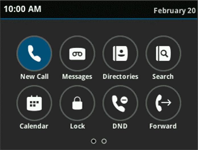 Getting Started with a VVX Business Media Phone Home screen on VVX 500 phones 1. Press.