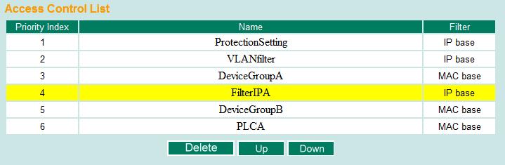 In this page, you can mainly configure two settings: Add/Modify Access Control List This function lets you Add a new access control list or Modify an existing access control list.