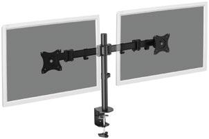 5 cm thick For monitors up to 69 cm (27 ) and with a maximum weight of 16 kg Individual height adjustment of 15mm for perfect alignment of