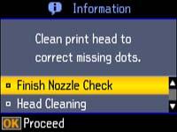 8. Do the following, depending on the results of the product check: If the page prints and the nozzle check pattern is complete, the product is operating properly.