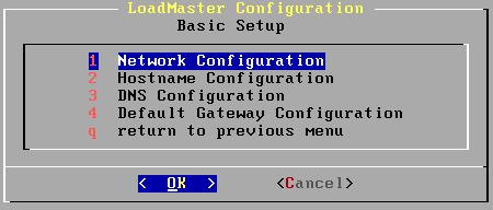 2 LoadMaster Console Operation Network configuration The configuration of the various IP addresses of the Ethernet interfaces can be configured.